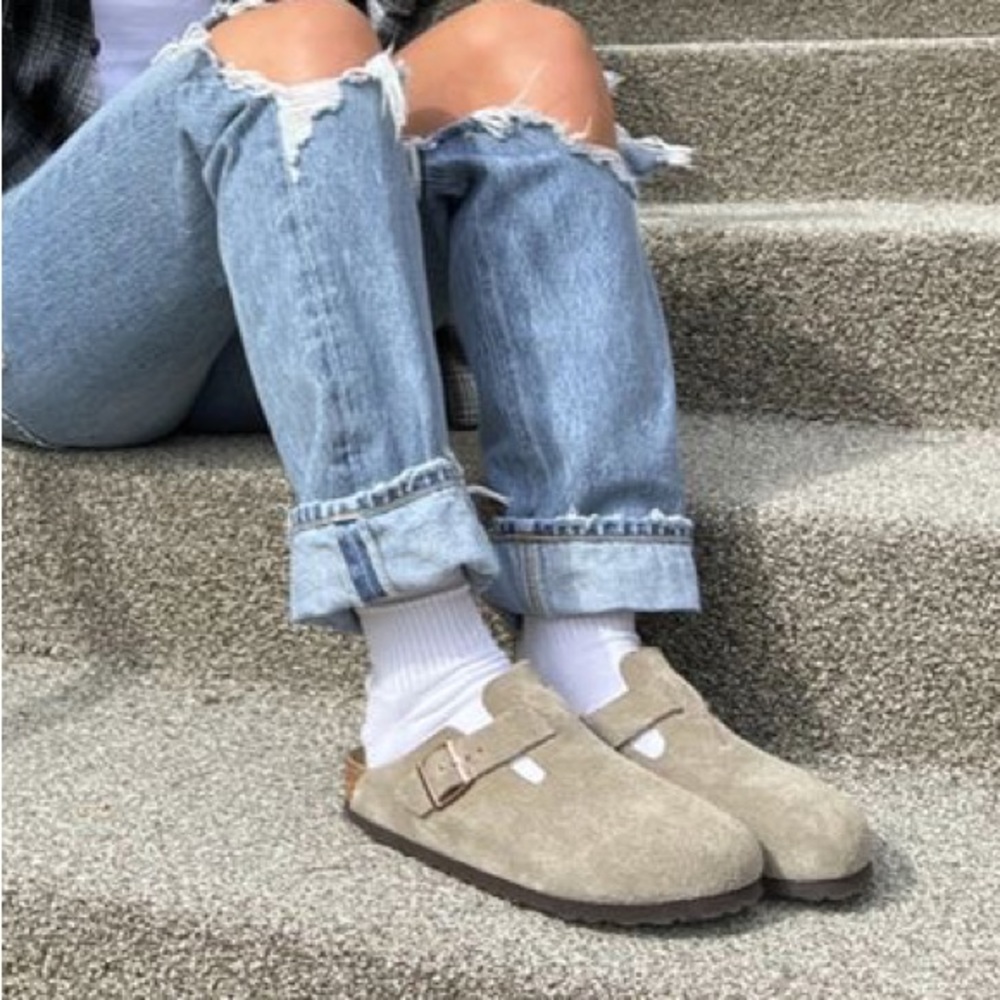 NWT Birkenstock Boston Clogs Taupe 37 6 6.5